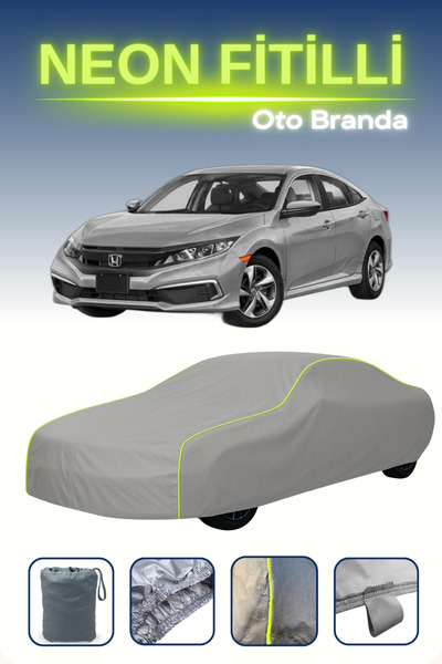 Cemku Shine رمادي [هوندا سيفيك 10 سيدان] مشمع سيارة متوافق مع حبال النيون، مقاوم للماء والغبار