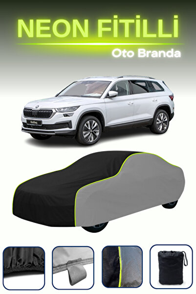 Cemku Shade رمادي-أسود-رمادي [سكودا كودياك 2] قماش مشمع للسيارة متوافق مع نيون مجهز ومقاوم للماء والغبار