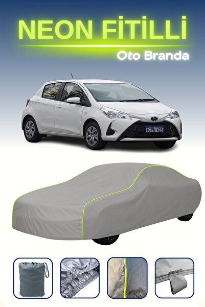 Cemku Shine رمادي [تويوتا ياريس 3] مشمع سيارة متوافق مع حبال النيون، مقاوم لل...