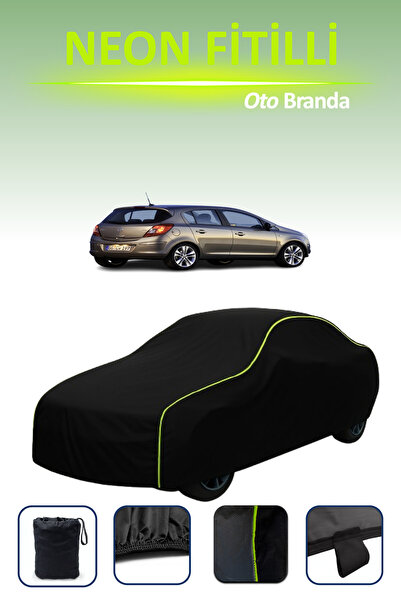 Cemku Cool أسود [أوبل كورسا 5 أبواب 2006 - 2014] مشمع سيارة متوافق مع حبال النيون، مقاوم للماء والغبار