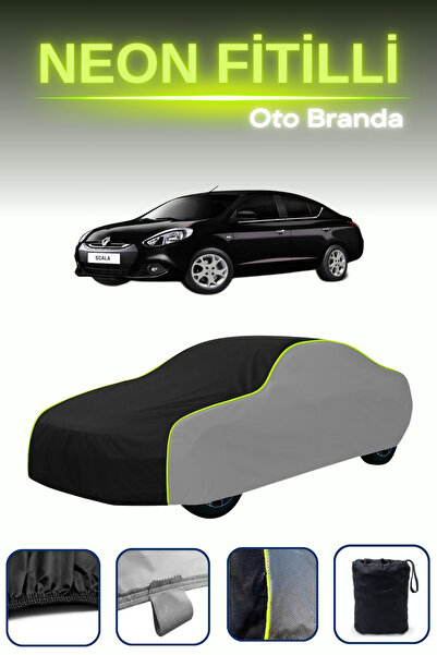 Cemku Shade رمادي-أسود-رمادي [رينو سكالا 2012 - 2021] مشمع سيارة متوافق مع حبال النيون، مقاوم للماء والغبار