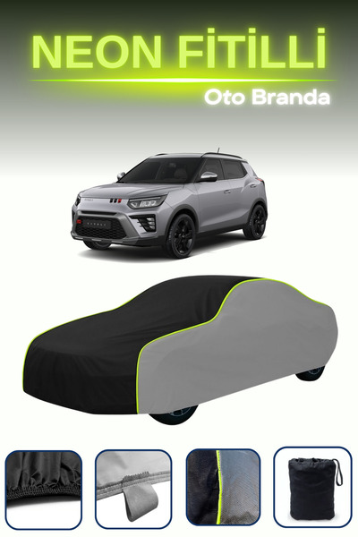 Cemku Shade رمادي-أسود-رمادي [سانج يونج تيفولي] غطاء سيارة متوافق مع حبال الن...