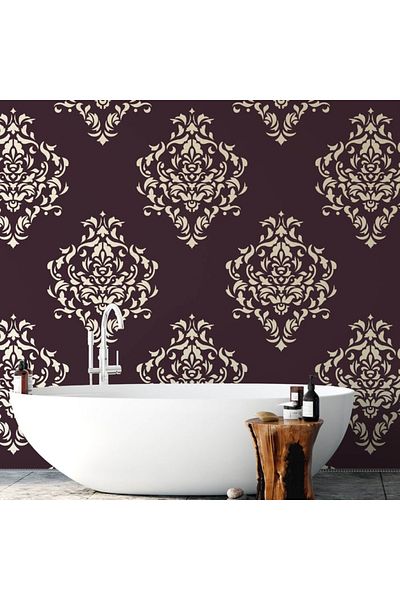 OEM Sablon Perete Vopsire, Tencuiala 900x600x0.7mm Damask Refolosibil, Model Mxsp7073