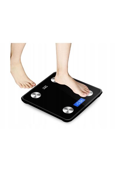 varioshop VarioShop® Bathroom Scale, Rechargeable, 180kg, Bluetooth, LCD Display, Black