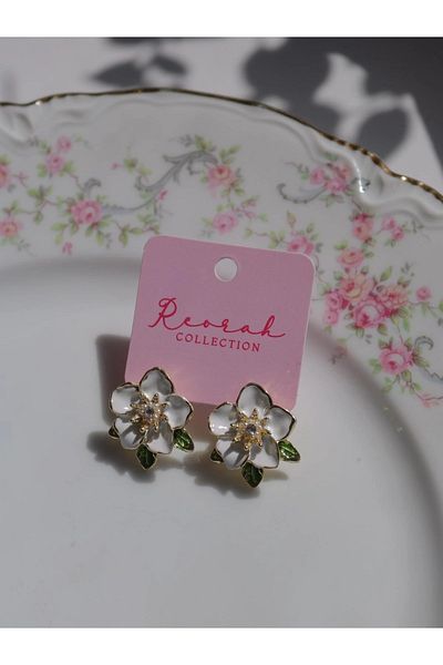 Reorah Collection Japanese Rose Earrings