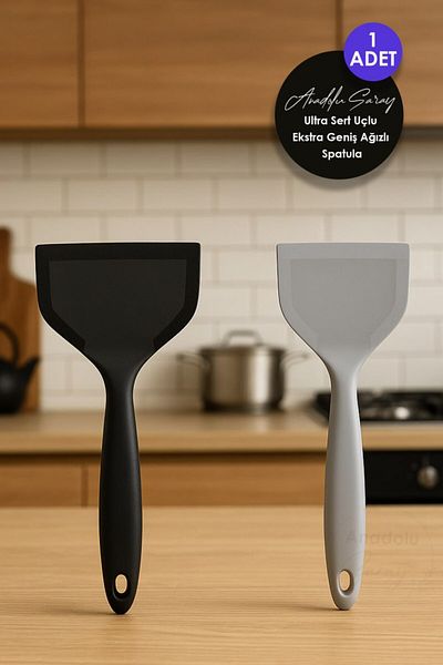Anadolu Saray Ultra Hard Tip Extra Wide Mouth Silicone Spatula Fish Pastry Flatbread Serving Spoon