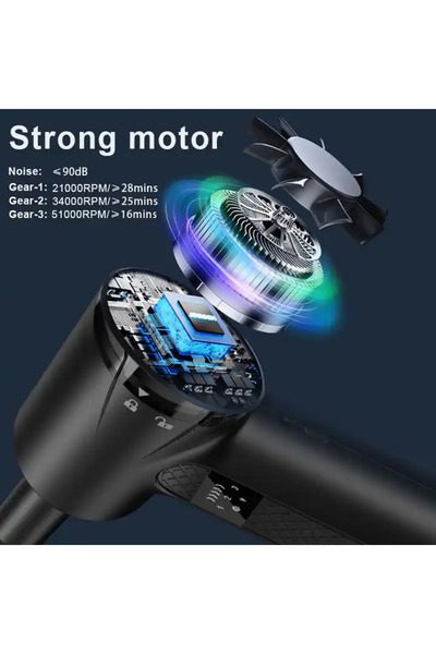 OEM Suflantă de aer și aspirator, portabil, pentru îndepărtarea prafului de pe PC, lanternă, 3 viteze, baterie de 6000 mAh