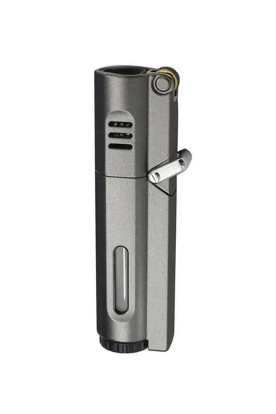PremiumQuality Parlak Gunmetal 3 Torch Pürmüz Metal Puro Çakmağı