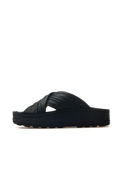 Mammamia Women's Orthopedic Sole Daily Slippers 25Y D25Yt-1430 Z Black
