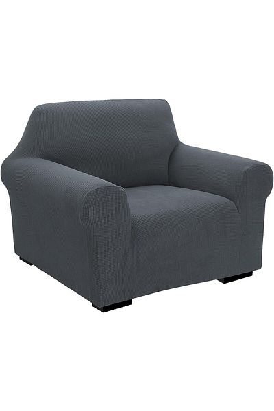 Fabienne High Stretch One Seater Sofa Cover Slipcover Free Size 80-120cm Grey