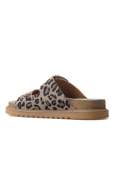 Mammamia Жіночі шкіряні капці з деталями, для щоденного використання, 25y D25yt-1445 Z Бежевий