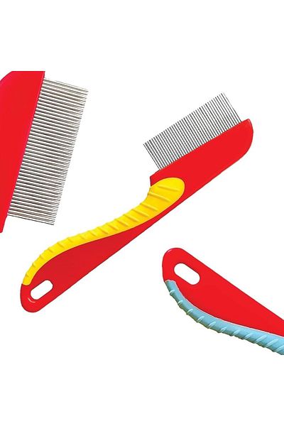 LA PERLA TECH Flea Comb for Dogs and Cats, Pet Lice Comb Fine Tooth Grooming Tool for Removing Tear Stains,