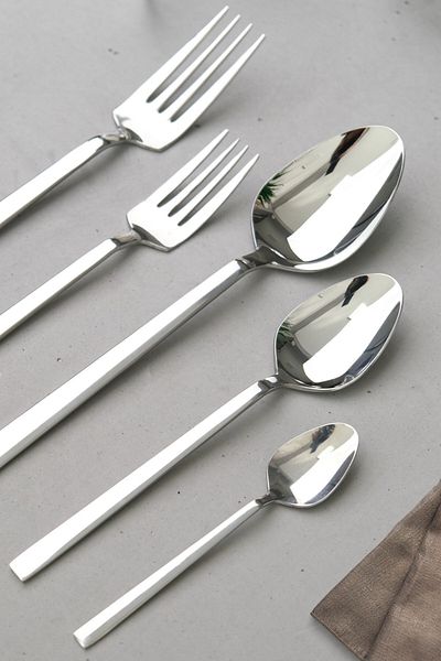 Lugga Nature Food - Dessert Fork Spoon and Tea Spoon Set 30 Pieces for 6 People