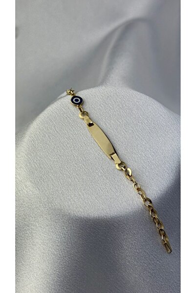 Yamaner Kuyumculuk Nazar Boncuğu Mineli Altın Çocuk Bilekliği