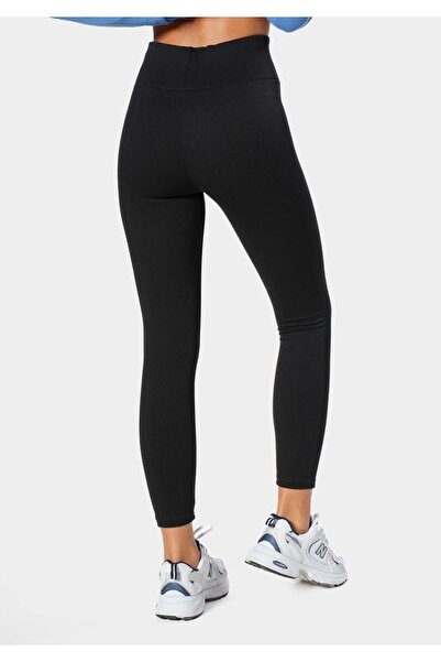 Dynamic Women's Ribbed, Gathering, Black Sports Tights