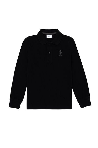 U.S. Polo Assn. Boy's Navy Blue Basic Polo Collar Sweatshirt
