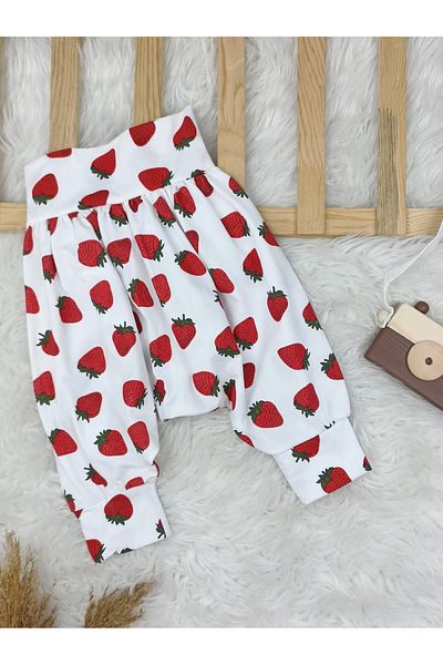 bebiqoo Girl's Strawberry Pattern Comfortable Use Cotton Fabric Baggy