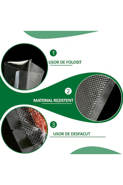 varioshop Pungi de vidat gofrate VarioShop®, 28 x 300 cm, pentru aparat de vidat alimente, potrivit pentru ca