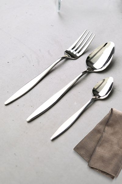 Lugga Ceyda Sweet Fork Spoon and Tea Spoon Set for 6 People 18 Piece White Box