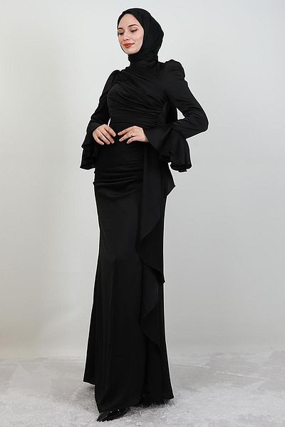 GİYZAMİLA Βραδινό φόρεμα Ilgin Hijab Μαύρο