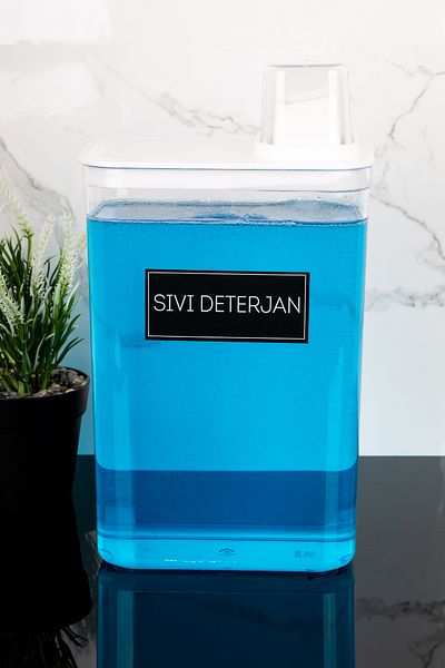 Dolkin Home Self Scale Detergent Box Liquid Detergent with Label 3000ml Mica Detergent Dispenser Softener Box