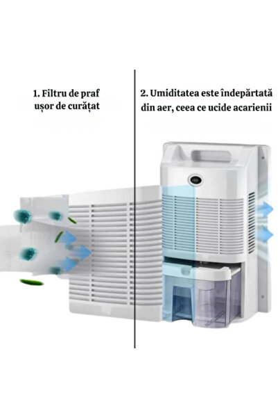 varioshop Dezumidificator si Purificator de Aer VarioShop®, Afisaj Temperatura/Umiditate, Tehnologie Peltier,