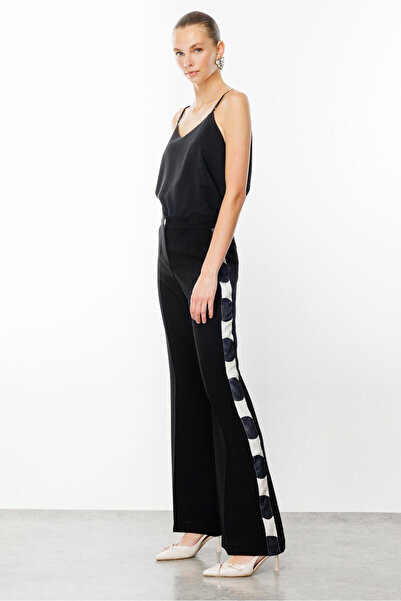 Moda İlgi Premium Stylish Striped Black Women's Trousers