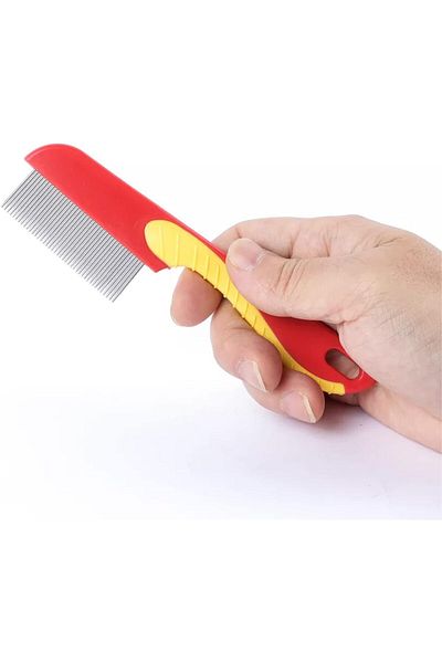LA PERLA TECH Flea Comb for Dogs and Cats, Pet Lice Comb Fine Tooth Grooming Tool for Removing Tear Stains,