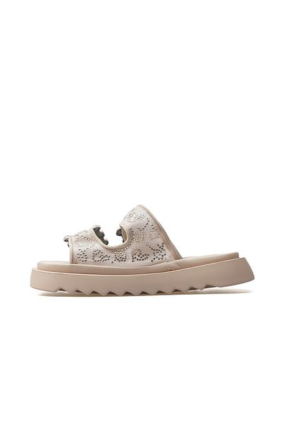 Guja Women's Stone Detailed Daily Slippers 25Y 25Y342 Z Beige