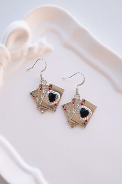 EFBUTİK Poker Card Imported Earrings