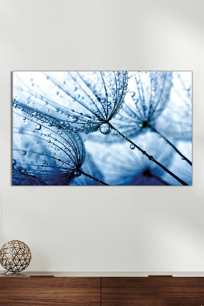 Vosevu Pictură abstractă din sticlă orizontală de păpădie, decor modern pentru birou, decorare de perete pentru cadou, sticlă irezistibilă