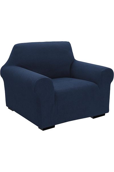 Fabienne Stretch Fit 1 Seater Sofa Cover Fabric Couch Cover 80-120cm Size Navy