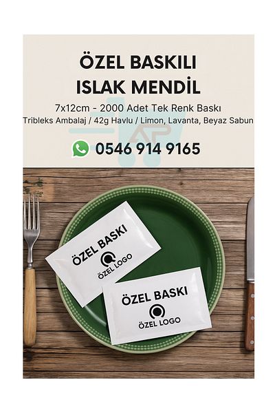 Islakmendilcim Alazpack 2000 Pieces Custom Printed Disposable Wet Wipes 7X12 cm Double Side Printing Single Color