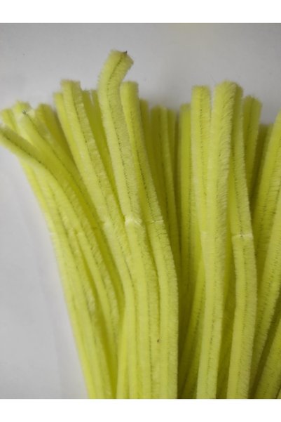 hyc heryerçiçeklenir 50 Pieces Light Yellow Chenille, Feathered Wire Suitable for Flower Making, 30 cm 6mm