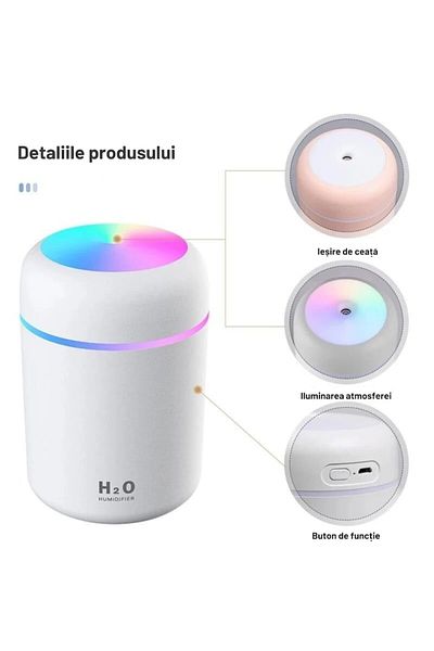 varioshop VarioShop® mini air humidifier, RBG lighting, 4 filters, ultra-portable, for bedroom, office