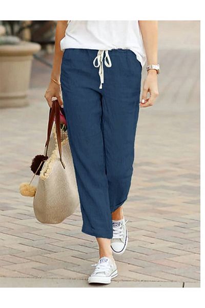night blue Casual Pants- Koyuindigo