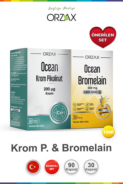 Ocean Chrome Picolinate 90 Herbal Capsules & Ocean Bromelain 30 Capsules