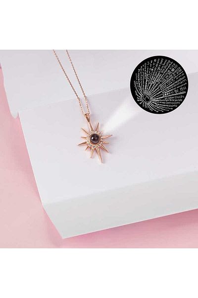 Emperium Silver Rose 100 Languages I Love You Polar Star Women's Necklace