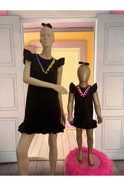 NA ADDESIGN Mother Daughter Black Dress, Mother Daughter Set (Need to Be Added Separately to the Cart, Prices Are Separate)