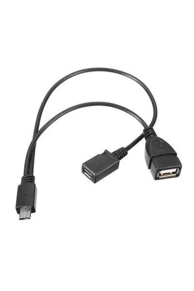 Powermaster PM-17971 USB Dişi Micro USB Erkek Dişi 20 Cm Y OTG Kablo