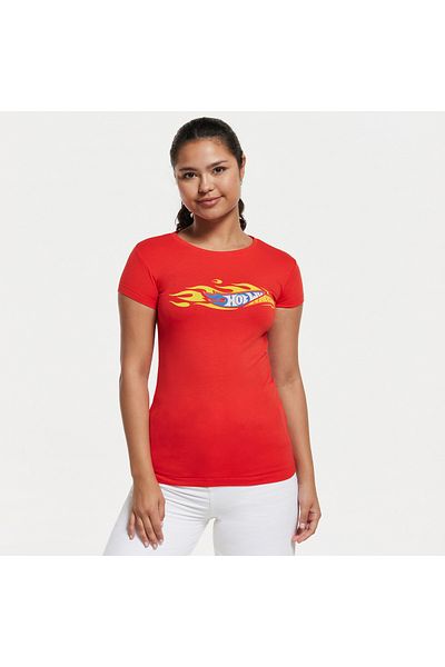 SP Characters Hot Wheels Print T-shirt with Round Neck and Cap Sleeves