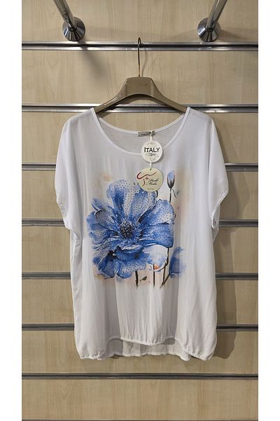 Park Moda Ιταλική γυναικεία μπλούζα με πέτρες με μικτό σχέδιο