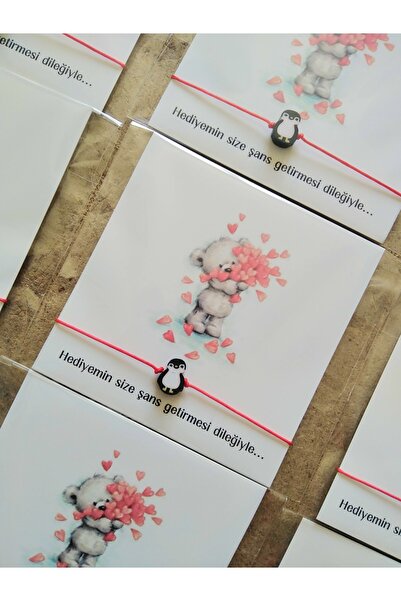 nasclaycollection Doğum Günü Okul Öncesi Öğrenciye Kartlı Penguen Bileklik 12...