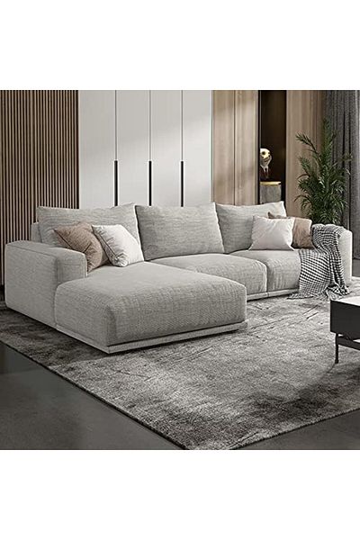 MAPLE HOME DECORATION Fabric Sofa Set Combination Sectional Cotton Spring Sofa Chaise Lounger Sofa L Shape