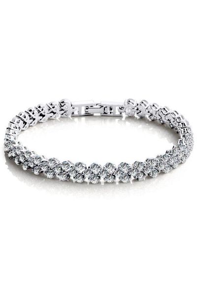 Evelise Tennis bracelet, Zirconia stones, 18 cm, Silver