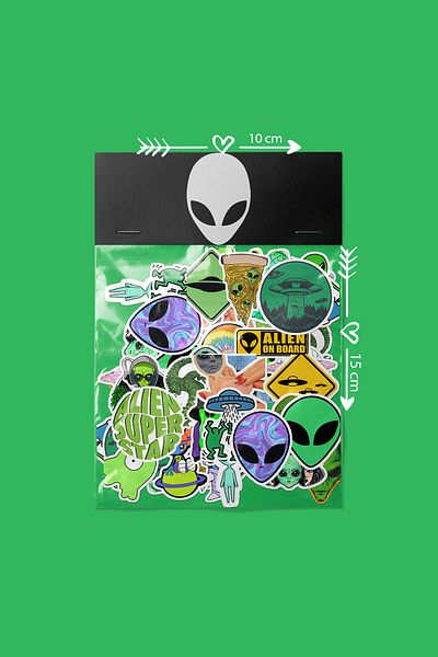 dadi ramba مجلة Alien Bullet Journal - جدول الأعمال - المخطط - دفتر الملاحظات - ملصق الكمبيوتر المحمول - حزمة الملصقات