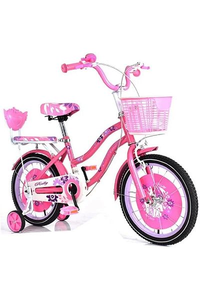 Leno Kids Bike for Girls, Back Seat, Gift for Kids, Training Wheels, Pink