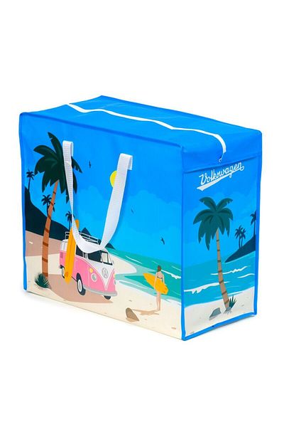 Volkswagen Geanta De Depozitare Haine, Cu Fermoar, , Vw T1 Camper Bus, Waves Are Calling. Laundry Bag