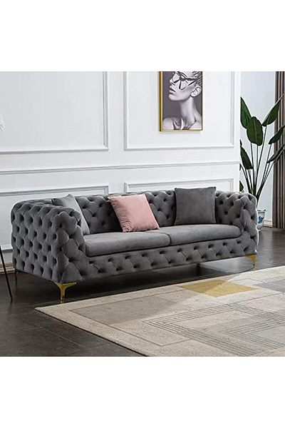 MAPLE HOME DECORATION Velvet Sofa Set Sectional Combination Tufted Bench Home Cafe Hotel Shop Furniture