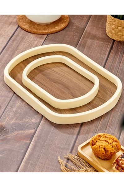 DİBA AVM 2 Pieces Luxury Stylish Presentation Tray Presentation Holder Size 35X26---23X17 cm Presentation Tray 2 Pieces Stylish Presentation Tray